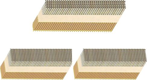 HW HAMWOO 34°Framing Nails,Galvanized Ring Shank,3":1000pcs | D Head Nail Pack,Paper Tape Strip Nails,for 30 to 34 Degree Framing Nailer in Kuwait
