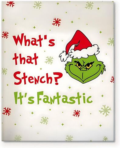 Grinch Christmas Canvas Wall Art Decor - 8X10 بوصة "ربما عيد الميلاد يعني المزيد قليلاً" ديكور اقتباسات للعطلات - ديكور جدار احتفالي غريب الأطوار للغرفة أو المكتب - طباعة قماشية عالية الجودة in Kuwait