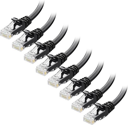 كابل ماترز 1 جيجابت في الثانية، 8 حزم، كابل إيثرنت Snagless Cat 5e، 5 قدم، أسود in Kuwait
