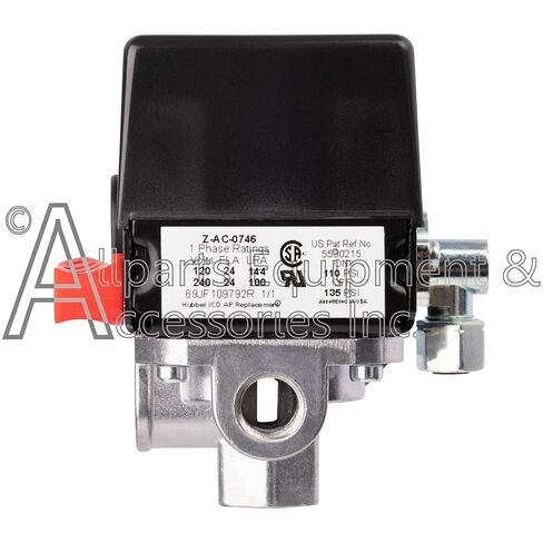 AC-0746 Pressure Switch 4-Port 110-135 PSI 2-Pole 120-240V Compatible with Craftsman, DeVilbiss, and Porter Cable Air Compressor Units in Kuwait