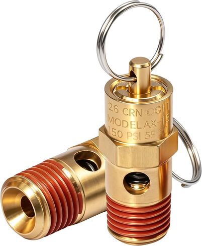 1/4 Inch Air Compressor Check Relief Valve, Brass Safety 150 PSI Pressure Relief Valve 2pcs in Kuwait