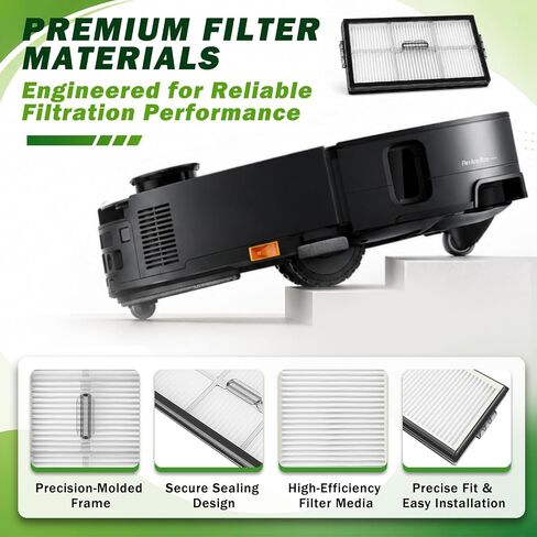 HEPA Filters for Roborock Saros 10R, Saros 20, Qrevo CurvX, Saros 20 Sonic, Saros Z70, Qrevo Edge 2 Robot Vacuum, Washable Replacement Filter Accessories, 6-Pack in Kuwait