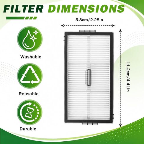 HEPA Filters for Roborock Saros 10R, Saros 20, Qrevo CurvX, Saros 20 Sonic, Saros Z70, Qrevo Edge 2 Robot Vacuum, Washable Replacement Filter Accessories, 6-Pack in Kuwait