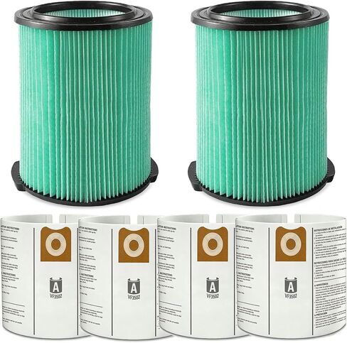 VF6000 Filter for Ridgid 5-20 Gallon Wet Dry Vacuums WD5500 WD0671 WD6425 WD7000 WD1280 WD1851 WD1680 WD1956 RV2400A 1400RV RV2600B 2 Pack VF6000 Filters + 4 Pack VF3502 Bags in Kuwait