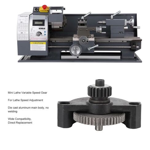 Cryfokt Mini Lathe Gear with Mount, Flexible Drive Variable Speed Gear Replacement for 0618 CJ18 CJ0618A 0618 3B 8x14 7x10 7x12 7x14 Mini Lathe Spindle, Easy to Install in Kuwait