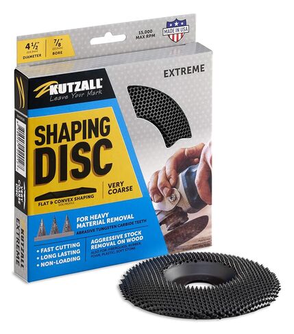 Kutzall Original Shaping Disc - Fine, 4-1⁄2" (114.3mm) Diameter X 7⁄8" (22.2mm) Bore - Coping Woodworking Angle Grinder Attachment for DeWalt, Bosch. Abrasive Tungsten Carbide, SD412O230 in Saudi Arabia