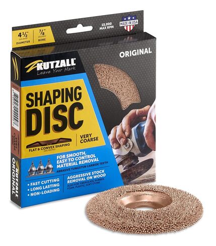 Kutzall Original Shaping Disc - Fine, 4-1⁄2" (114.3mm) Diameter X 7⁄8" (22.2mm) Bore - Coping Woodworking Angle Grinder Attachment for DeWalt, Bosch. Abrasive Tungsten Carbide, SD412O230 in Saudi Arabia