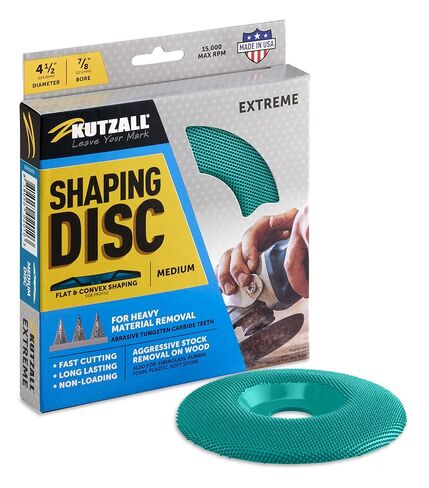 Kutzall Original Shaping Disc - Fine, 4-1⁄2" (114.3mm) Diameter X 7⁄8" (22.2mm) Bore - Coping Woodworking Angle Grinder Attachment for DeWalt, Bosch. Abrasive Tungsten Carbide, SD412O230 in Saudi Arabia