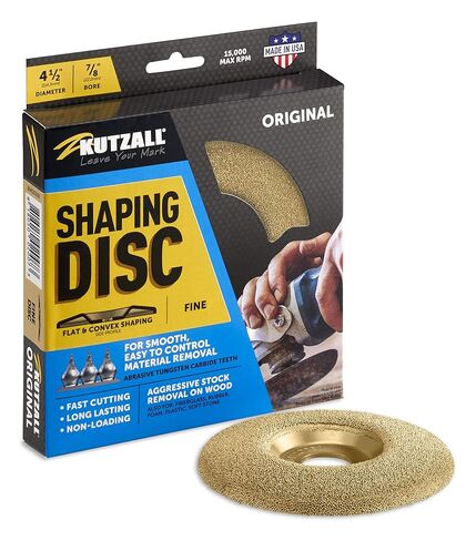 Kutzall Original Shaping Disc - Fine, 4-1⁄2" (114.3mm) Diameter X 7⁄8" (22.2mm) Bore - Coping Woodworking Angle Grinder Attachment for DeWalt, Bosch. Abrasive Tungsten Carbide, SD412O230 in Saudi Arabia