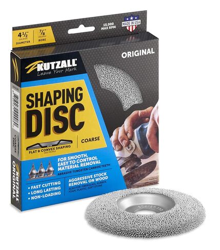 Kutzall Original Shaping Disc - Fine, 4-1⁄2" (114.3mm) Diameter X 7⁄8" (22.2mm) Bore - Coping Woodworking Angle Grinder Attachment for DeWalt, Bosch. Abrasive Tungsten Carbide, SD412O230 in Saudi Arabia
