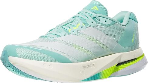 adidas, Womens, Adizero Boston 13 Running Shoes, Semi Flash Aqua/Zero Metallic/Lucid Lemon, 6, B - Medium in Kuwait