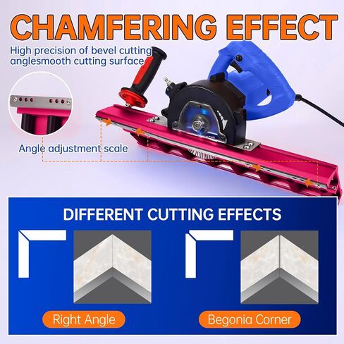 1800W Tile Beveling Tool, 43° Chamfer Machine with 16-Roller Base, Water Cooling & Dust Bag, Edge Bevel Cutter for Porcelain, Ceramic Tile, Marble & Stone in Kuwait