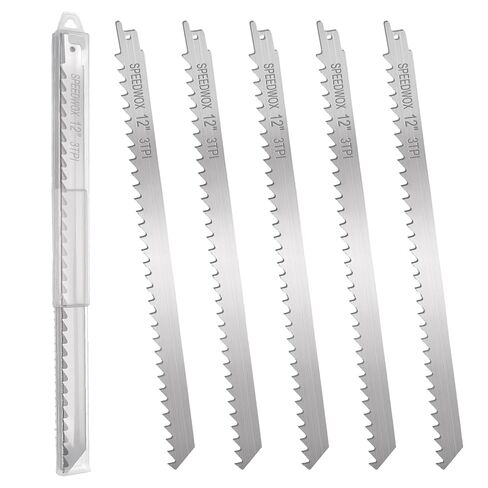 SPEEDWOX 5pcs Stainless Steel Reciprocating Saw Blades for Frozen Meat & Bone Cutting 9-Inch 5 TPI Frozen Meat Bone Saw Blades Fits Most Reciprocating & Jig Saws for Food Primals Turkey, Beef, Ham in Kuwait