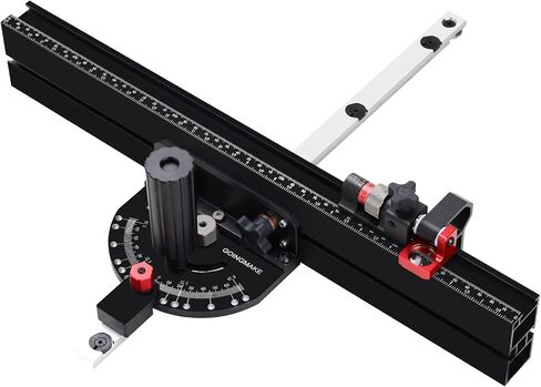 GOINGMAKE Table Saw Miter Gauge with Micro Adjust Flip Stop and 13 Precision Angle Position Stops, Miter Gauge for Table Saw with 18 Inch Fence for Crosscut and Miters, Fits 3/8" x 3/4" Slot in Kuwait