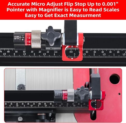 GOINGMAKE Table Saw Miter Gauge with Micro Adjust Flip Stop and 13 Precision Angle Position Stops, Miter Gauge for Table Saw with 18 Inch Fence for Crosscut and Miters, Fits 3/8" x 3/4" Slot in Kuwait