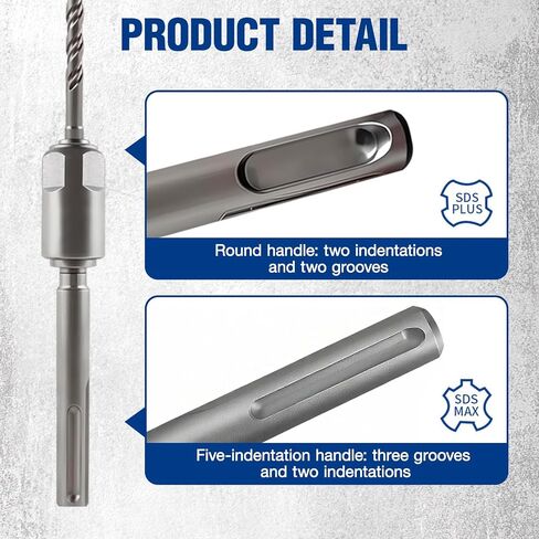 SDS-Max to SDS-Plus Adapter, 40 Chrome Steel Hammer Drill Adaptor | Rotary Hammer Connection Adapter Bits, 40 Chrome Steel Hammer Drill Adaptor for Quick Change Shank Drill Converter Tools in Kuwait