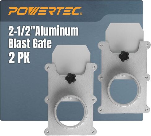 POWERTEC 70134-P2V 2-1/2-Inch Aluminum Blast Gate for Dust Collector, Dust Collection Fittings - 2 PK in Kuwait