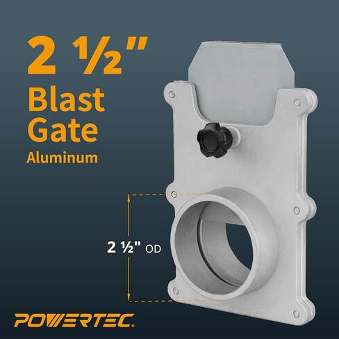 POWERTEC 70134-P2V 2-1/2-Inch Aluminum Blast Gate for Dust Collector, Dust Collection Fittings - 2 PK in Kuwait