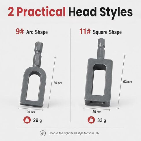 2PCS Wire Twister Tool for Drill, Heavy Duty Electric Drill for 1/4" Hex Shank, Professional Steel Wire Twisting Tool for Fencing, Rebar Tying in Kuwait