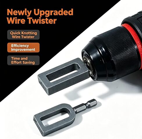 2PCS Wire Twister Tool for Drill, Heavy Duty Electric Drill Wire Twisting Tool with 1/4" Hex Shank, Alloy Steel Fence Twister for Rebar Tying, Farm Repair & Construction in Kuwait