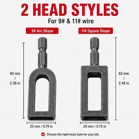Wire Twister Tool for Drill, Heavy Duty Electric Wire Twisting Tool with 1/4" Hex Shank, Steel Wire Twister Drill Attachment for Fencing, Rebar Tying, Electrical Wire and Cable Twisting, 2pcs in Kuwait