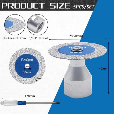 Diamond Mini Glass Cutting Disc,5pcs 2" Saw Blade Carving Disc for Glass | BeQell 50mm Glass Saw Blade Mini Carving Disc for Glass Jade Crystal Ceramic Tile in Kuwait