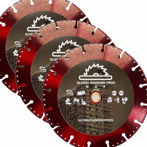 9" Battery Fire Rescue Diamond Blade Safety All Cut Demolition Diamond Saw Blade Cordless Battery Cut Off Saw Fire Safety Blade- 3Pack in Kuwait