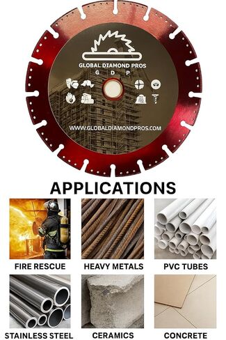 9" Battery Fire Rescue Diamond Blade Safety All Cut Demolition Diamond Saw Blade Cordless Battery Cut Off Saw Fire Safety Blade- 3Pack in Kuwait