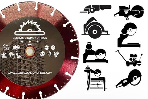 9" Battery Fire Rescue Diamond Blade Safety All Cut Demolition Diamond Saw Blade Cordless Battery Cut Off Saw Fire Safety Blade- 3Pack in Kuwait