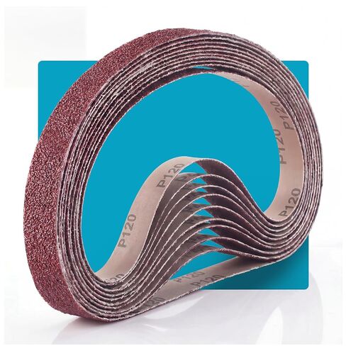 SEESII Sanding Belt Set: 10-Piece 1/2 x 18 Inch Silicon Carbide Abrasive Belts for Knife Sharpening, Metal Polishing and Woodworking with Assorted Grits 40, 80, 120 and 240 in Kuwait