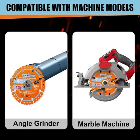 SAGEWOLF 4 1/2 Inch Grinder Diamond Cut Off Wheels Metal Cutting Blade for 7/8 Inch Arbor Angle Grinder Cutting Disc Diamond Grinder Blades on Rebar, Stainless Steel, PVC, Tile, Wood, Iron, 3Pack in Kuwait