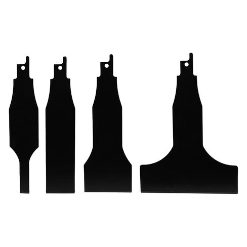 4 PCS Reciprocating Saw Scraper Blade Set, Black Finish | Premium Stainless Steel, Tile Grout Removal, Wall Cleaning & Metal Derusting, Compatible with Most Saber Saws in Kuwait
