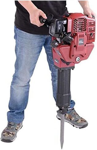 Gas Jack Hammer 2 Stroke Petrol Demolition Hammer 52cc Gasoline Concrete Breaker One Man Earth Drill with Point and Flat Chisel, Punch Single Cylinder, Air Cooling in Kuwait