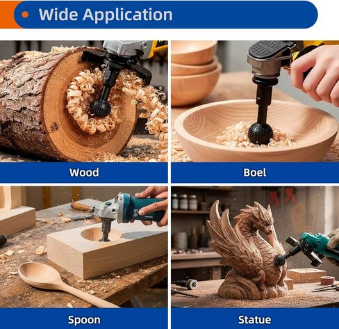 3Pcs Sphere Rotary Burr Set, 5/8-11 Thread Grinder Attachment | 3Pcs Sphere Rotary Burr Set, 5/8-11 Thread Ball Gouge Grinder Attachment for 4-1/2" & 5" Angle Grinder, Wood Carving Tools. in Kuwait