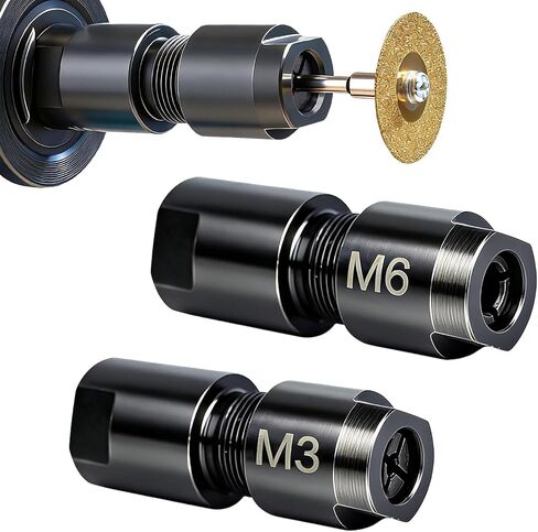 Conversion Angle Grinder Adapter M10-1.5 Thread (2-Pack) | 1/4"(6mm) & 1/8"(3mm) Collet Chucks, Angle to Die Grinder Metal Kit, Rotary sanding discs, Wood Carving, Metal Polishing ﻿ in Kuwait
