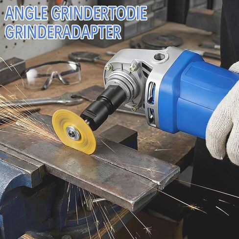Conversion Angle Grinder Adapter M10-1.5 Thread (2-Pack) | 1/4"(6mm) & 1/8"(3mm) Collet Chucks, Angle to Die Grinder Metal Kit, Rotary sanding discs, Wood Carving, Metal Polishing ﻿ in Kuwait