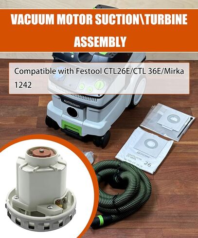 120V 1200W Motor Suction Turbine Assembly Fits for Festool CTL26E/CTL36E/CT15 /CT MIDI I/Mirka 1242 AC 1200W Vacuum,Replace 467.3.414, 467.3.402-3, 467.3.402-6 in Kuwait