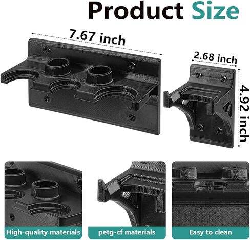 Wall Mount Holder with Accessory Rack Compatible with DeWalt Stick Vacuum DCV501HB | Wall Mount Bracket for DCV501HB Stick Vacuum | Quick Access Storage for Cordless Hand Vacuum (Black) in Kuwait