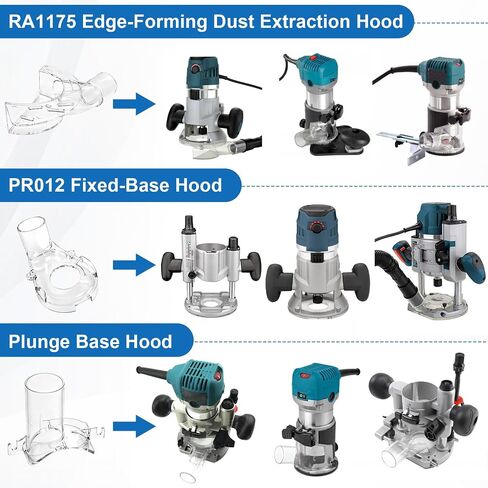 Replacement for Bosch Dust Extraction Hoods Kit 1617EVSPK 1617EVS RA1173AT | Router Combo Kit,RA1175 Edge-Form Dust Extraction Hood /PR012 Fixed Base Hood/Plunge Base Hood/VAC002 Vacuum Hose Adapter in Kuwait
