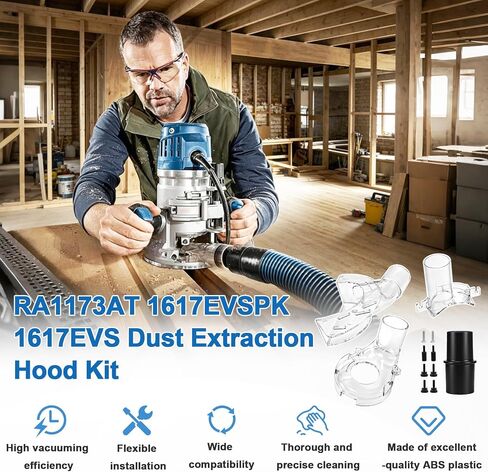Replacement for Bosch Dust Extraction Hoods Kit 1617EVSPK 1617EVS RA1173AT | Router Combo Kit,RA1175 Edge-Form Dust Extraction Hood /PR012 Fixed Base Hood/Plunge Base Hood/VAC002 Vacuum Hose Adapter in Kuwait