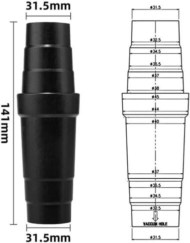 2Pcs Black Vacuum Cleaner Hose Adapter Easy To Use Vacuum Cleaner Conversion Vacuum Hose Reducers ABS Material Hose Coupler Universal Vacuum Hose Reducer，Vacuum Parts and Accessories，Vacuum Hoses in Kuwait