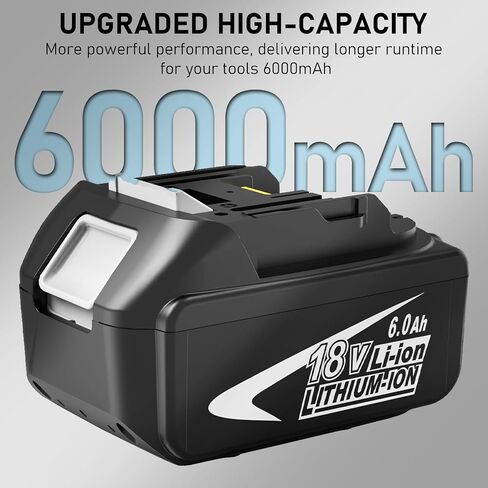 2 Pack 6.0Ah BL1860B Battery and 2-Port Charger Replacement for Makita 18V Battery Lithium Compatible with Makita 18 Volt Battery BL1860B BL1850B BL1840B BL1830B BL1820 BL1815B with LED Indicator in Saudi Arabia