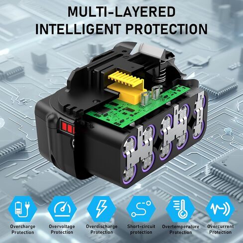 2 Pack 6.0Ah BL1860B Battery and 2-Port Charger Replacement for Makita 18V Battery Lithium Compatible with Makita 18 Volt Battery BL1860B BL1850B BL1840B BL1830B BL1820 BL1815B with LED Indicator in Saudi Arabia