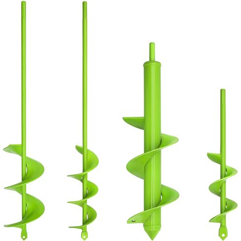 TCBWFY 4 Pack Garden Auger Spiral Drill Bits – Heavy Duty Steel,Corrosion Resistant – Perfect for Post Holes,Earth & Lawn Augering,Planting Bulbs & Trees in Kuwait