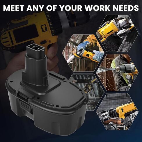 2-Pack 18V 4.5Ah DC9096 Replacement Battery for Dewalt 18V Battery DC9098 | DC9099 DW9095 DW9096 DW9098 DE9038 Compatible with Dewalt 18 Volt Battery Tools Drills Drivers Wrench (Black) in Kuwait