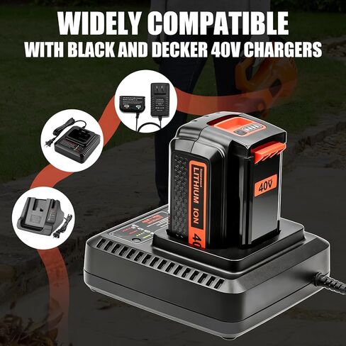 2Pack 40V 4000mAh Replacement for Black and Decker 40V Battery Lithium LBX2040 LBXR36 LBXR2036 LST540 LCS1240 LBX1540 LST136W Compatible with Black Decker 40V String Trimmer Sweeper Mower Tools in Saudi Arabia