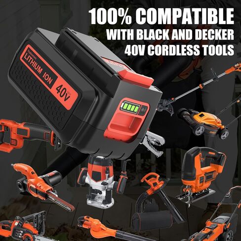 2Pack 40V 4000mAh Replacement for Black and Decker 40V Battery Lithium LBX2040 LBXR36 LBXR2036 LST540 LCS1240 LBX1540 LST136W Compatible with Black Decker 40V String Trimmer Sweeper Mower Tools in Saudi Arabia