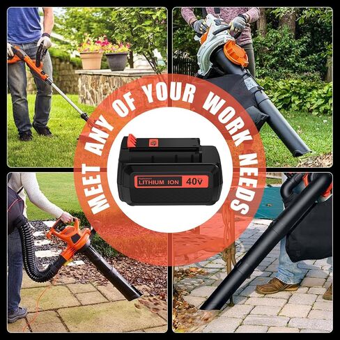 2Pack 40V 4000mAh Replacement for Black and Decker 40V Battery Lithium LBX2040 LBXR36 LBXR2036 LST540 LCS1240 LBX1540 LST136W Compatible with Black Decker 40V String Trimmer Sweeper Mower Tools in Saudi Arabia
