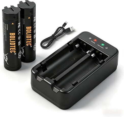 Charging Station with Replacement Battery for Milwaukee Headlamp & Flashlight, 3X Faster USB Charge, 20% More Runtime, Compatible with 48-11-2131 (2 Pack) in Kuwait