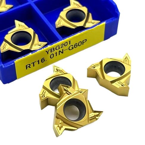 Indexable Lathe Carbide Insert 10PCS RT16.01W-G60P .01N-G60P YBG201 Thread Cutting Hard Alloy Lathe Tools(RT16.01W-G60P YBG201) in Kuwait